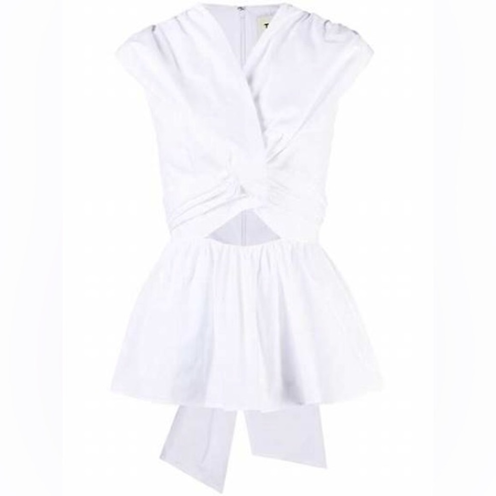 Tove Leila twist-front cutout cotton poplin top size 34